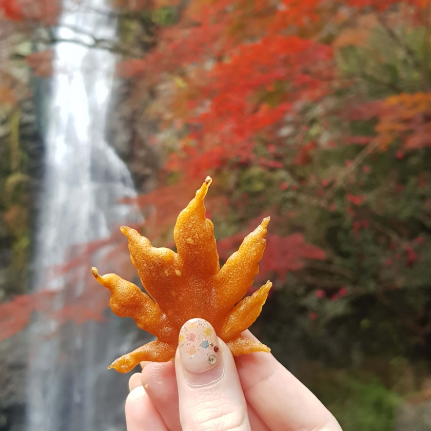 Maple leaf tempura in Japan