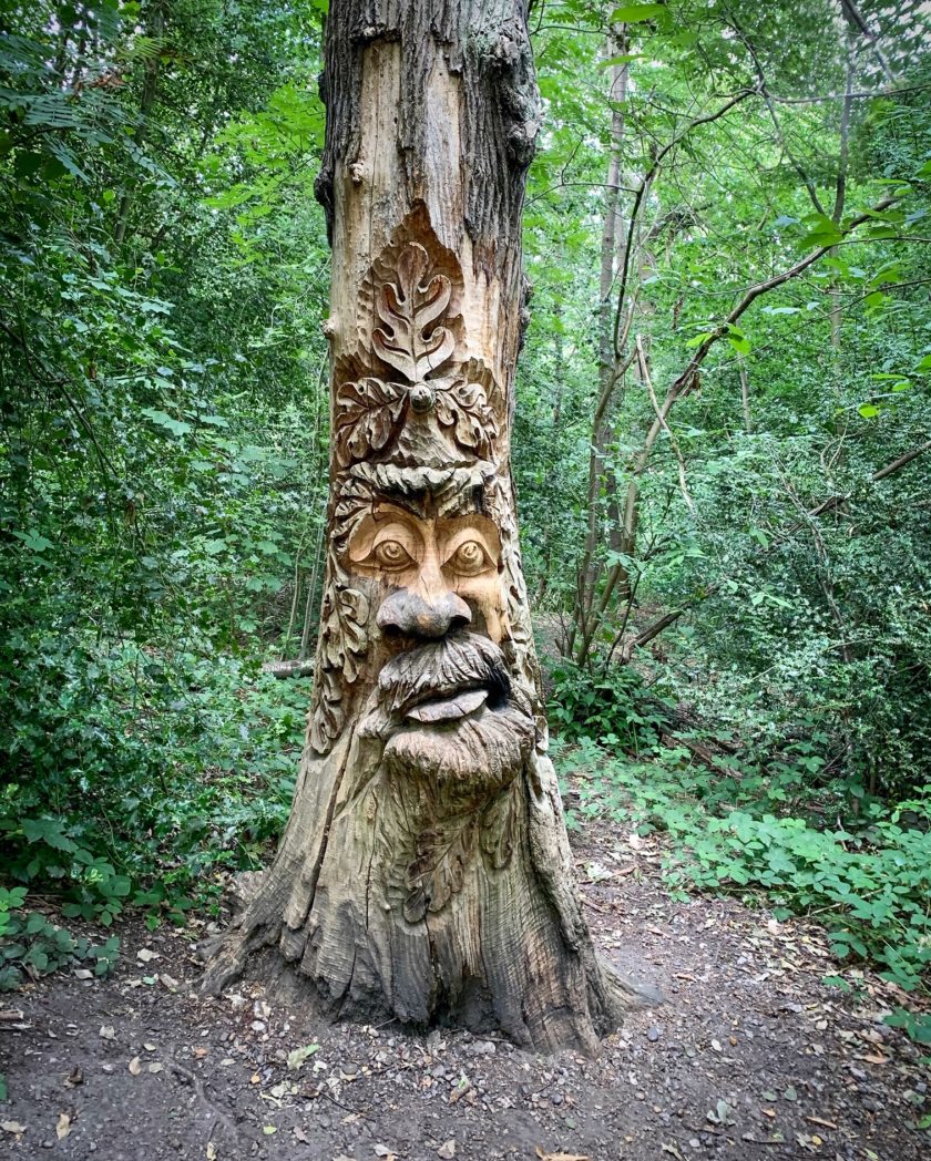 Tree sculpture at Lesnes Abbey Woods in London