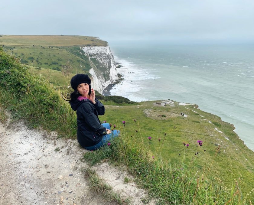 Walking along the White Cliffs of Dover, England