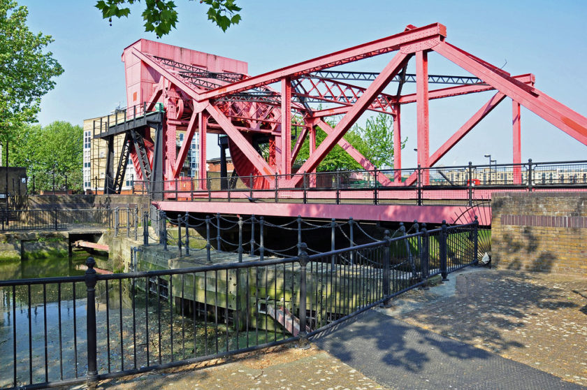Bascule bridge in Rotherhithe, London