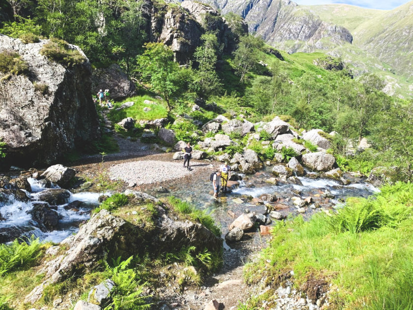 Glencoe walking route of the Lost Valley in Scotland