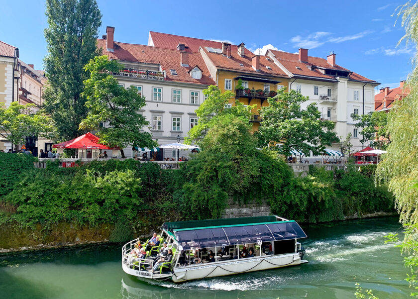 Ljubljanica River in Ljubljana, Slovenia