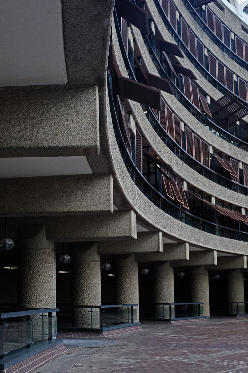 Barbican flats, architecture, brutalism