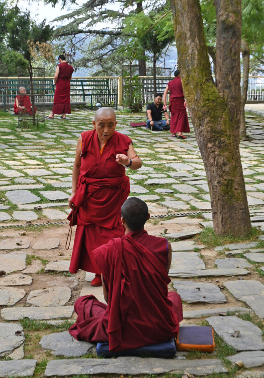 Buddhist monks debating at Dalai Lama Temple