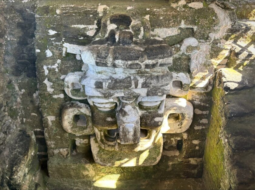 art carvings in Tikal, Guatemala